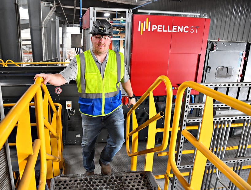 Pellenc ST optische sorteerder bij Penn Waste, VS