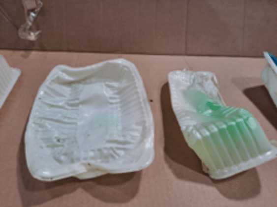 green tray in bio-based plastics