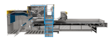 View of our Mistral+ CONNECT optical sorter, showing the position of our AEROLIGHT.